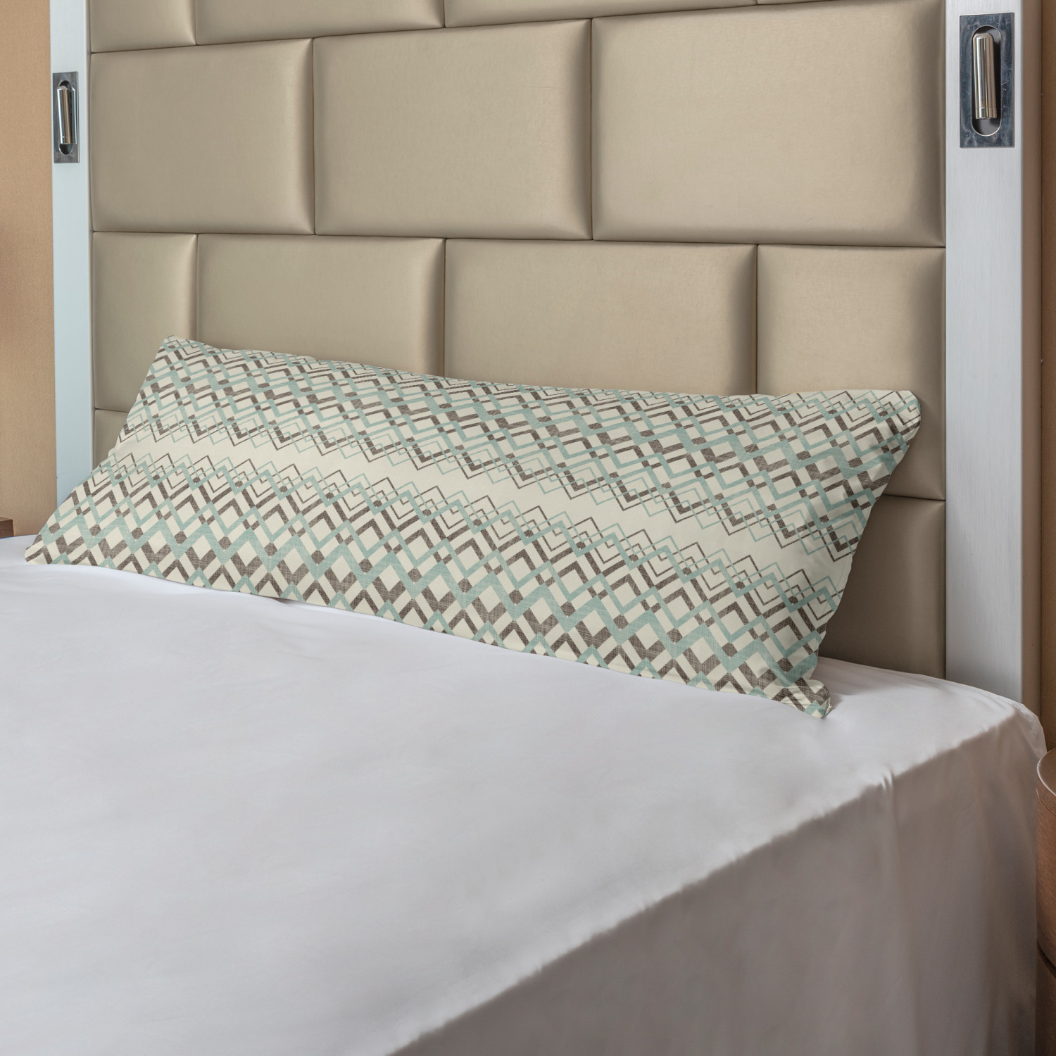 Ambesonne Chevron Zigzag Body Pillow Case Cover with Zipper Decorative Accent