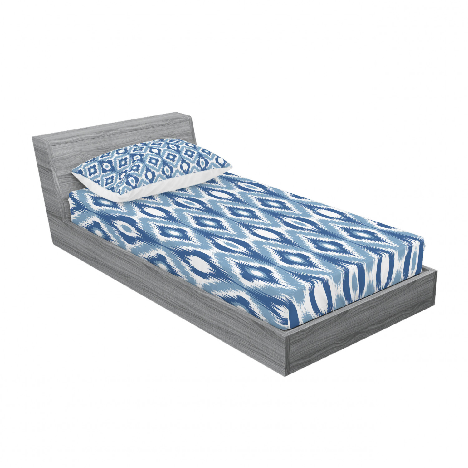 Fitted Sheet /& Pillow Sham Set Decorative Printed 3 Piece Bedding by Ambesonne