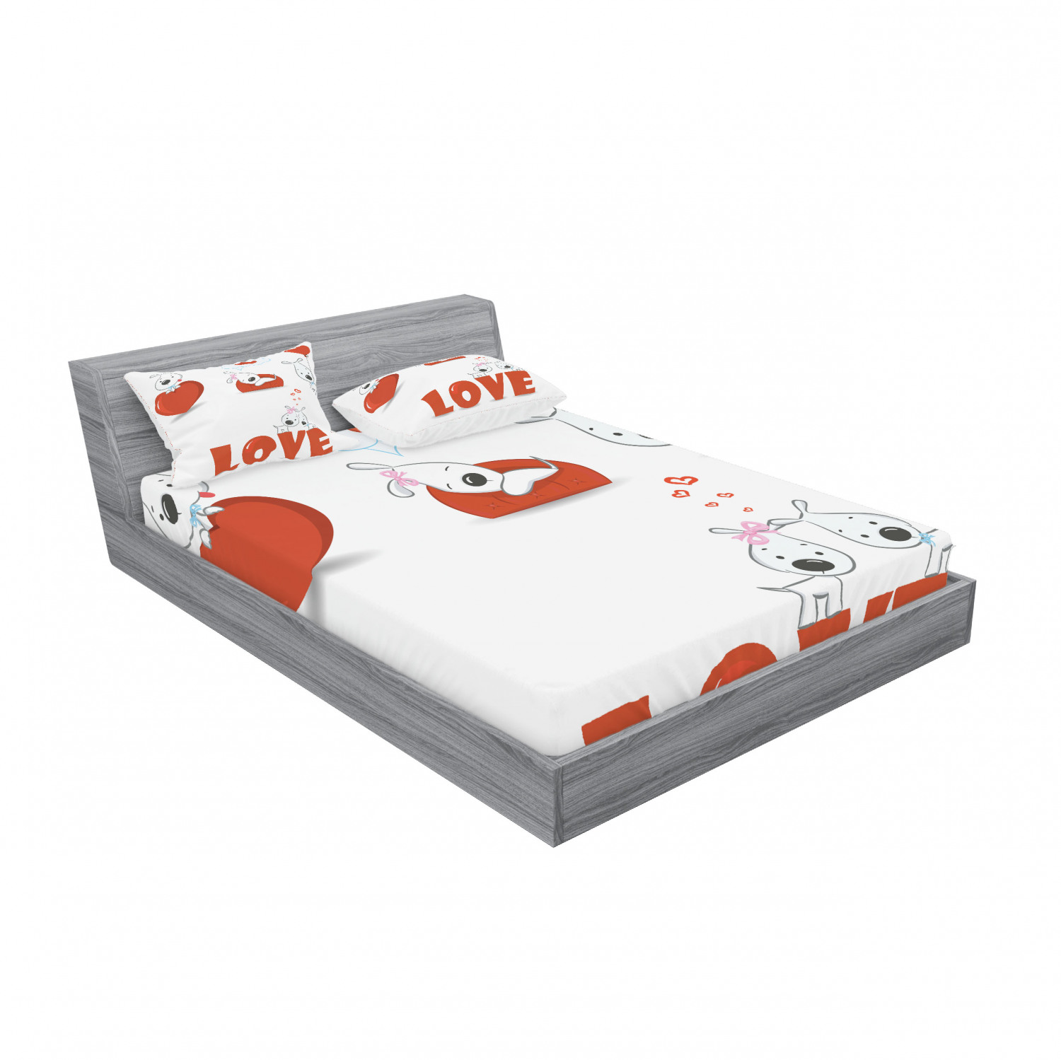 Fitted Sheet /& Pillow Sham Set Decorative Printed 3 Piece Bedding by Ambesonne