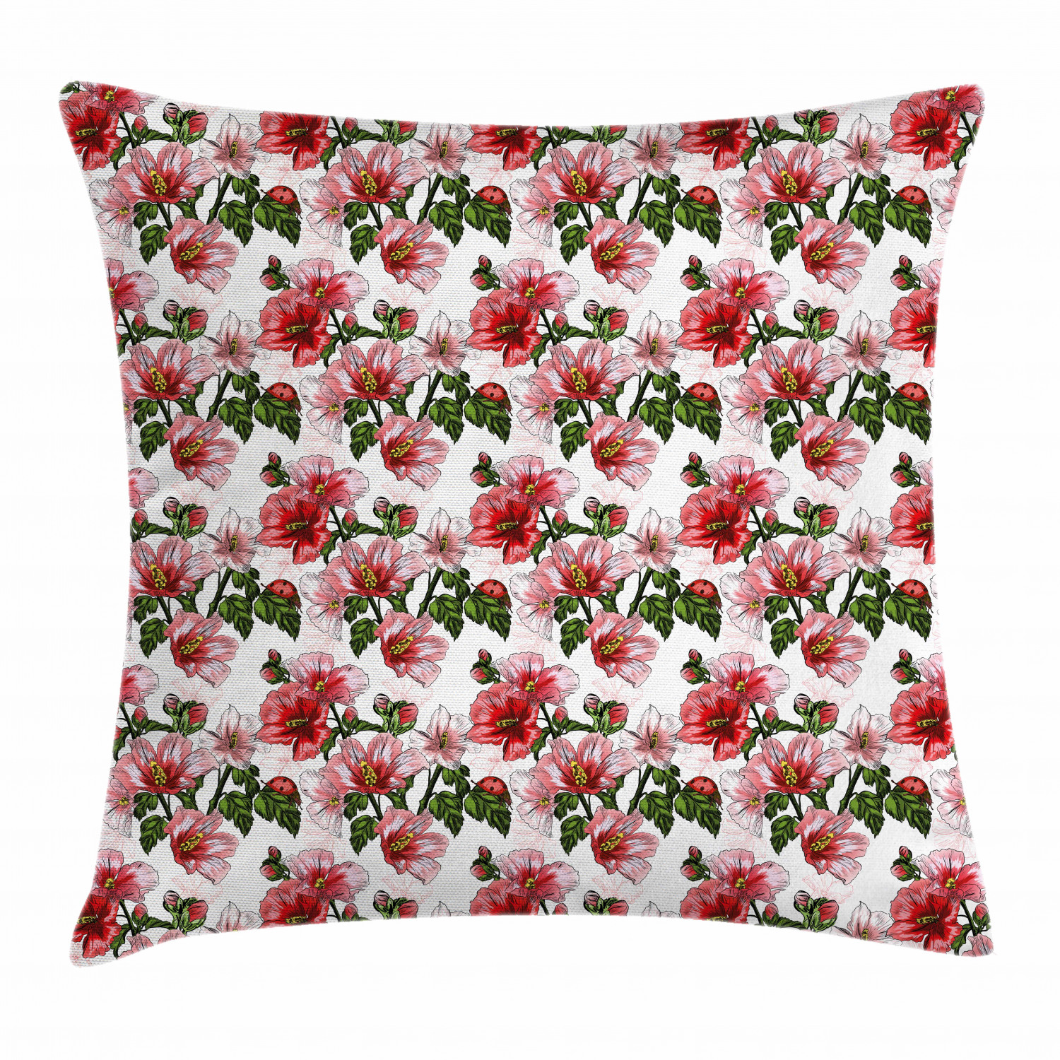Ladybugs Throw Pillow Cases Cushion Covers Home Decor 8 Sizes by Ambesonne