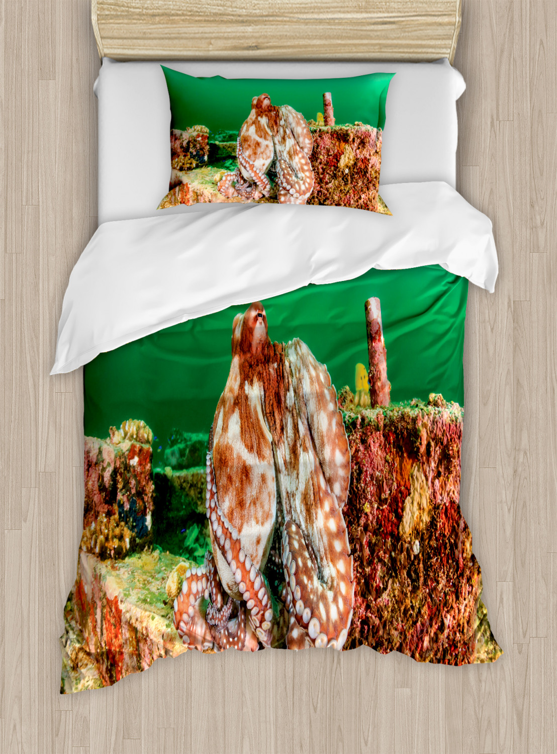 Oceanic Duvet Cover Set Twin Queen King Sizes with Pillow Shams
