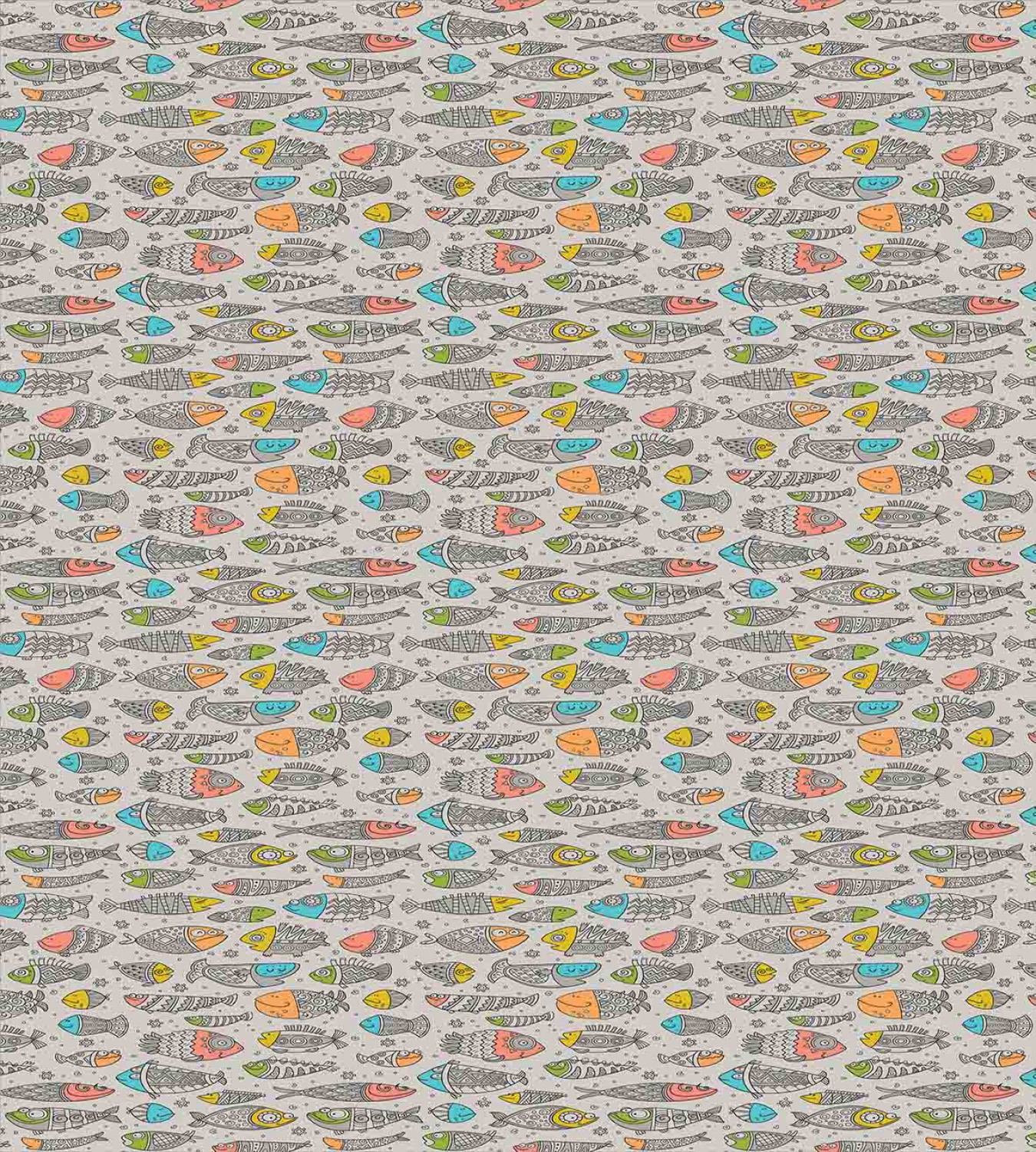 Fish Pattern Duvet Cover Set Twin Queen King Sizes with Pillow Shams Ambesonne