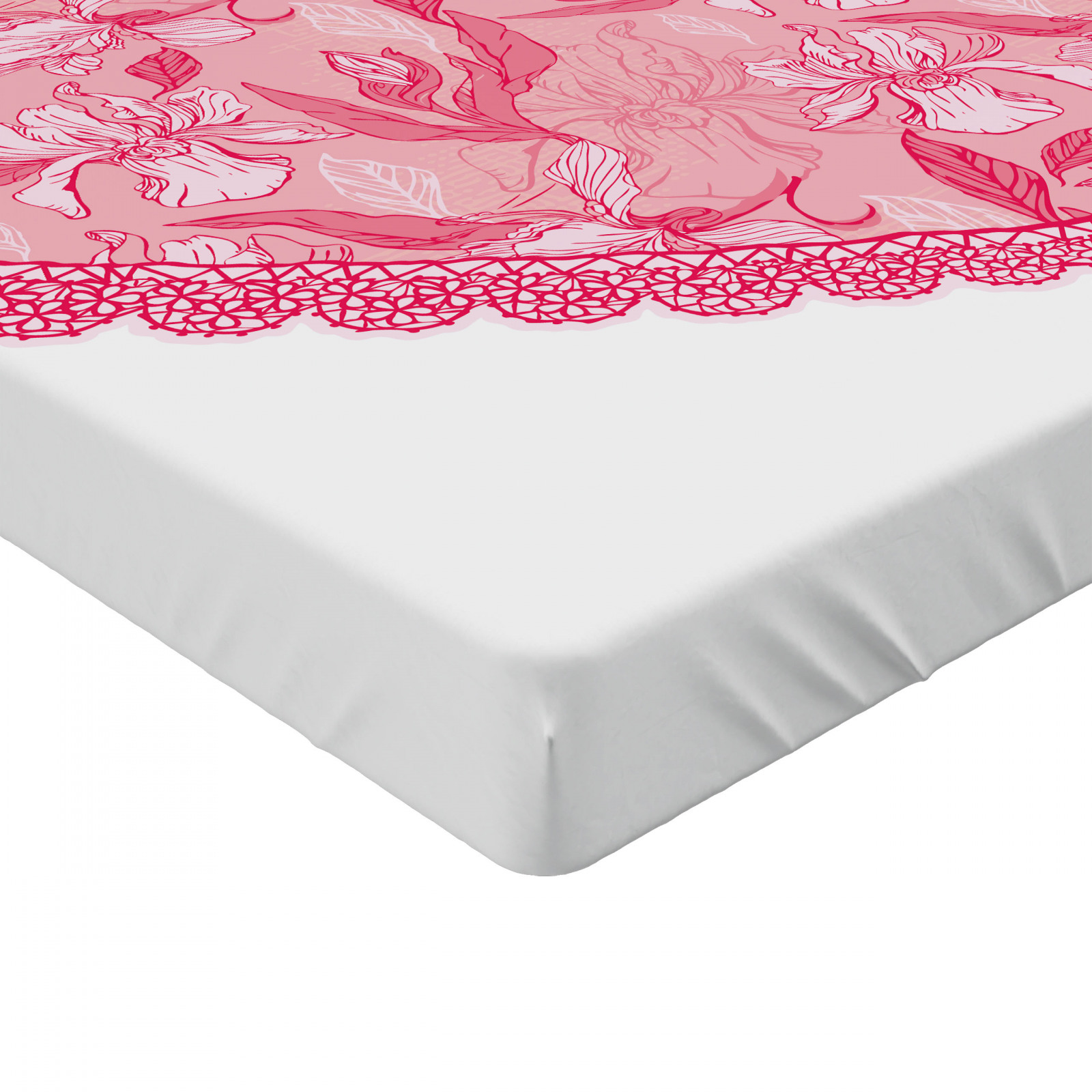 Valentine Fitted Sheet Lace Heart With Flora 