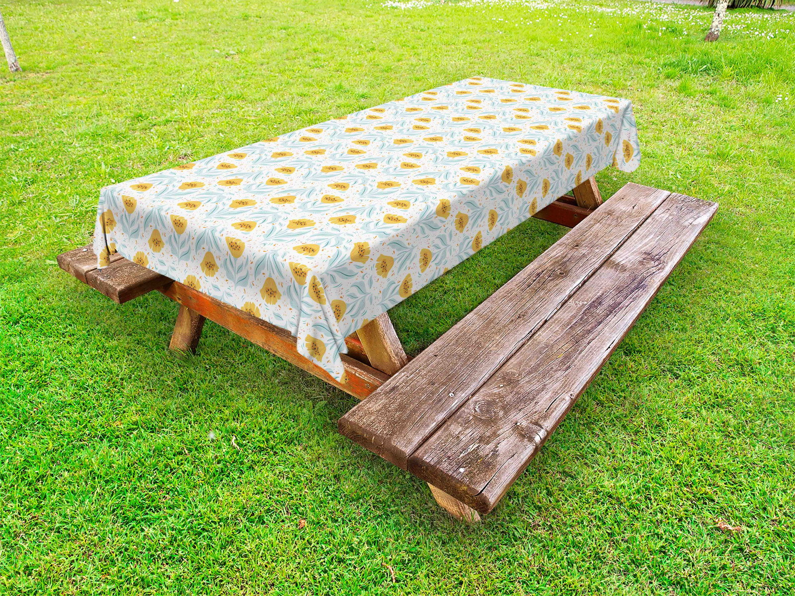 Blumen Outdoor Tischdecke Vintage Blumen-Tupfen Garten Stoff Digitaldruck 