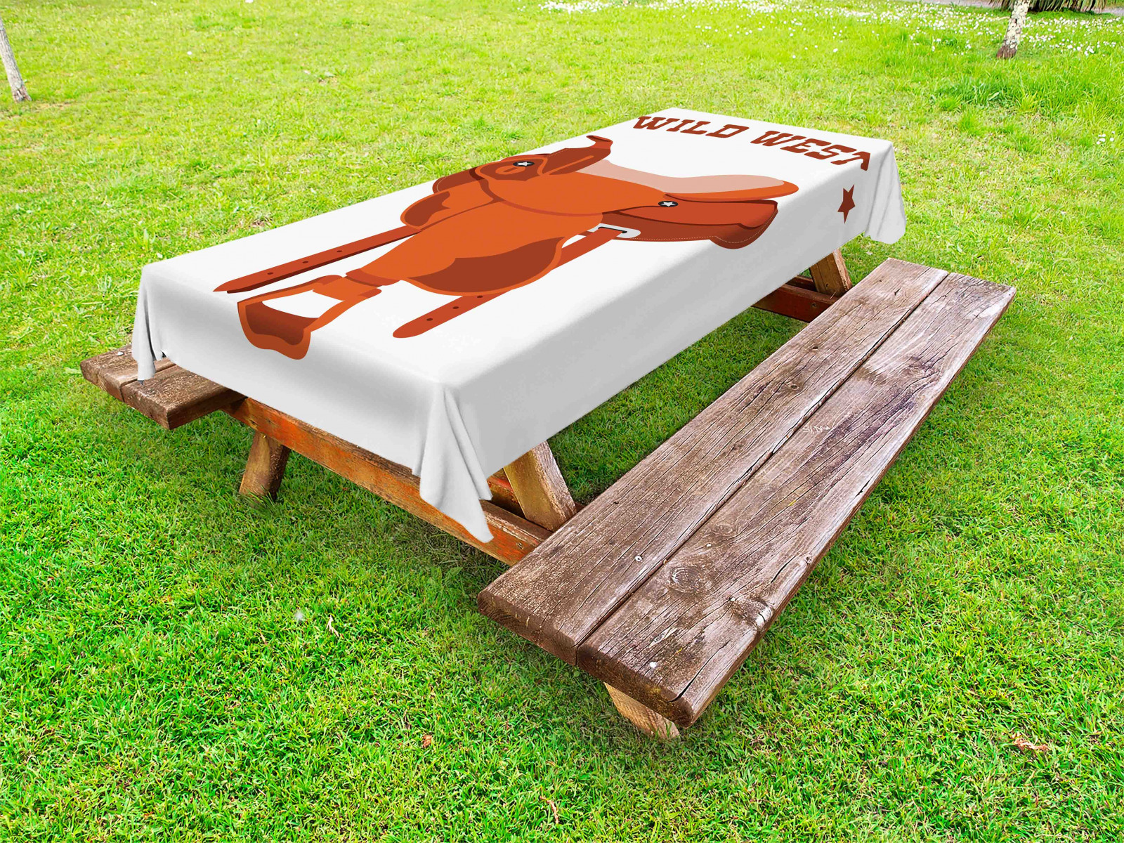 western Horse Outdoor Tischdecke Wild-West-Plakat-Kunst Gartentisch Servietten - Bild 1 von 1