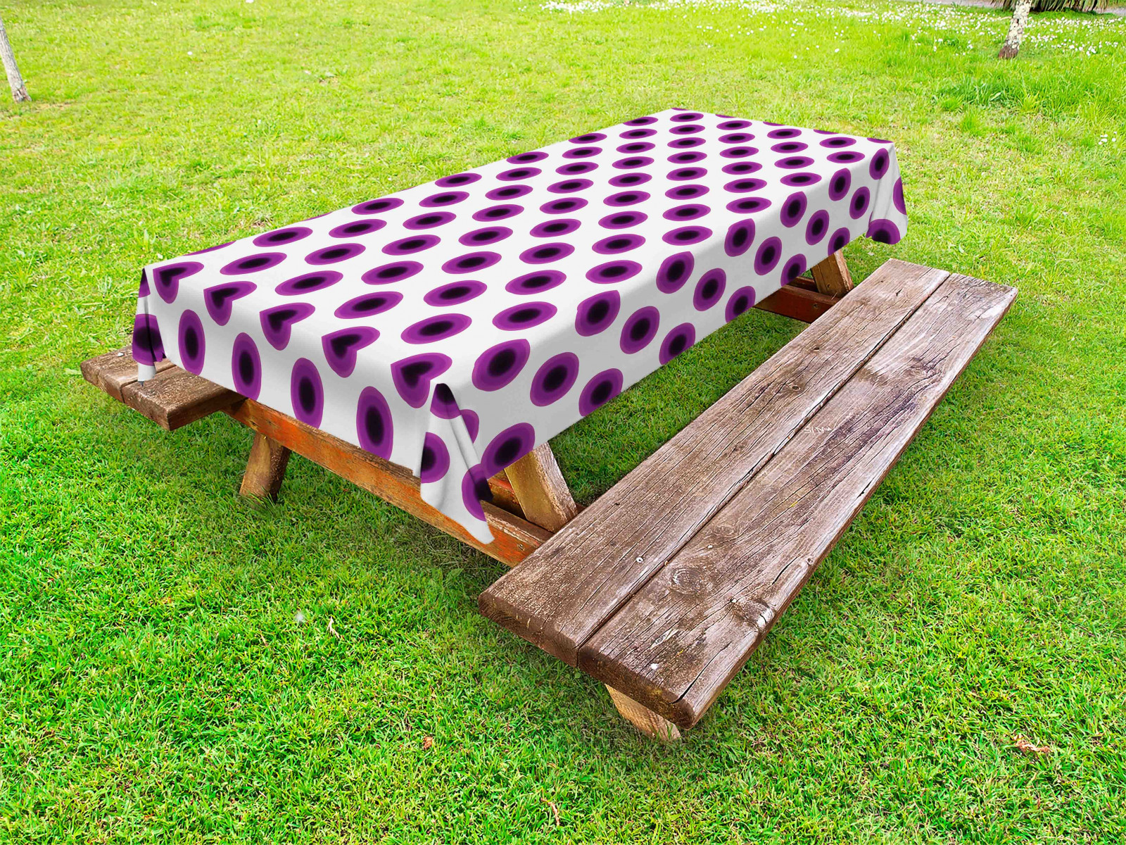Modern Outdoor Tischdecke Punkte in Paintbrush Stil Gartentisch Servietten