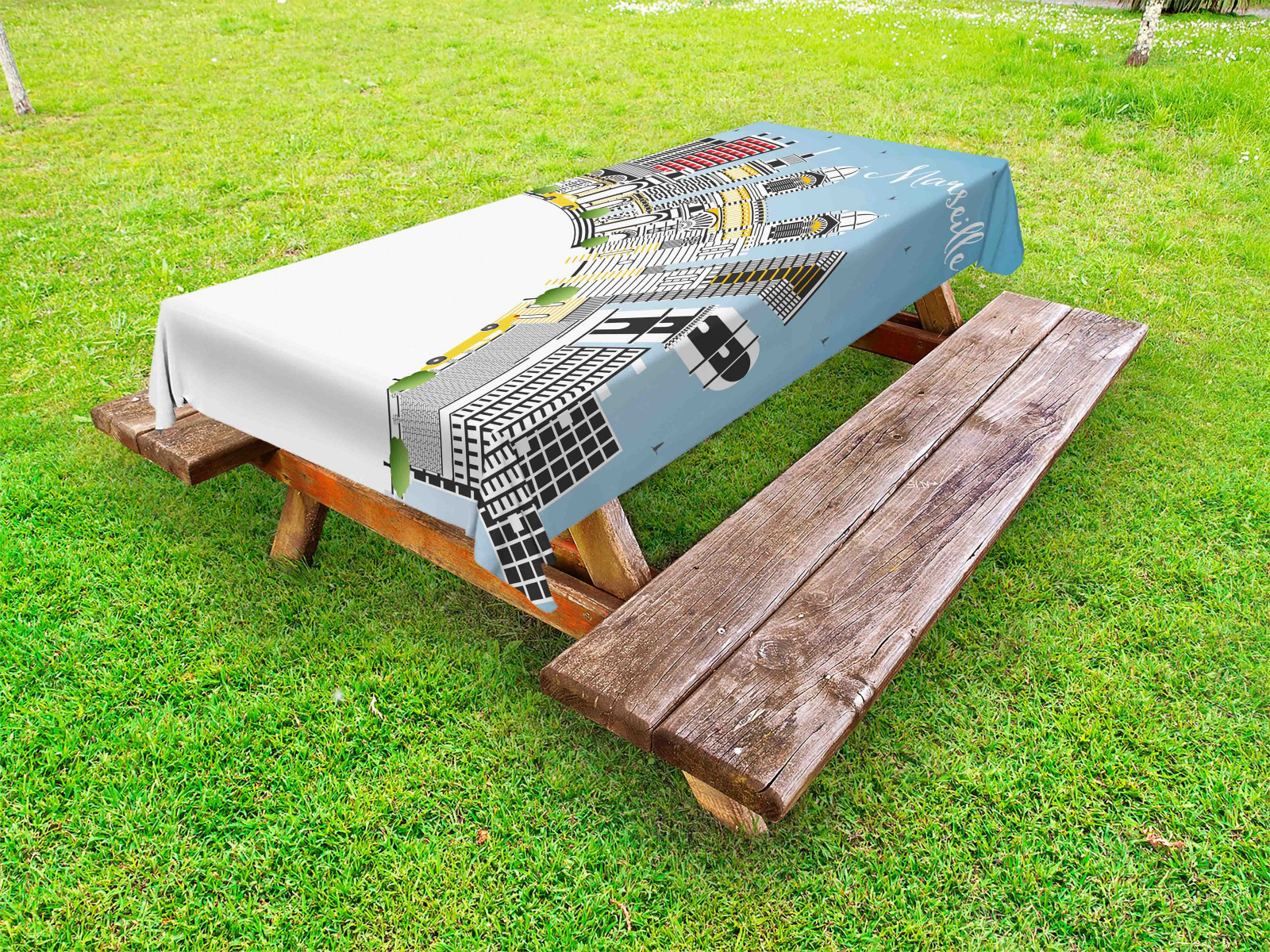 Frankreich Outdoor Tischdecke Sehenswürdigkeiten von Marseille Wasserabweisend  - Bild 1 von 1