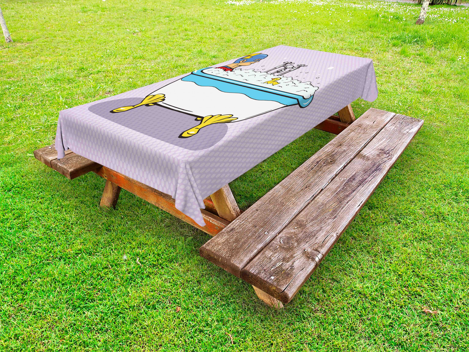 Comics Outdoor Tischdecke Superheld Schaumbad Garten Stoff Digitaldruck - Bild 1 von 3