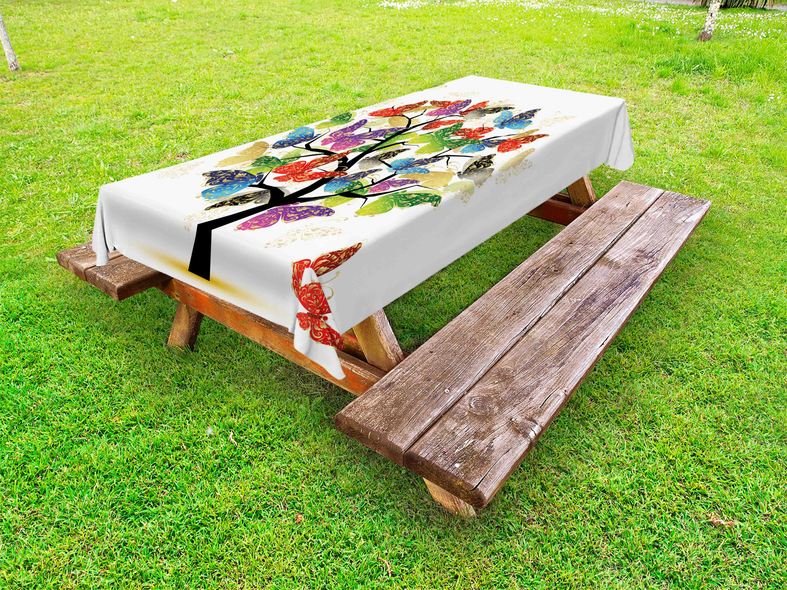 Modern Outdoor Tischdecke Floral Schmetterling Blatt Gartentisch