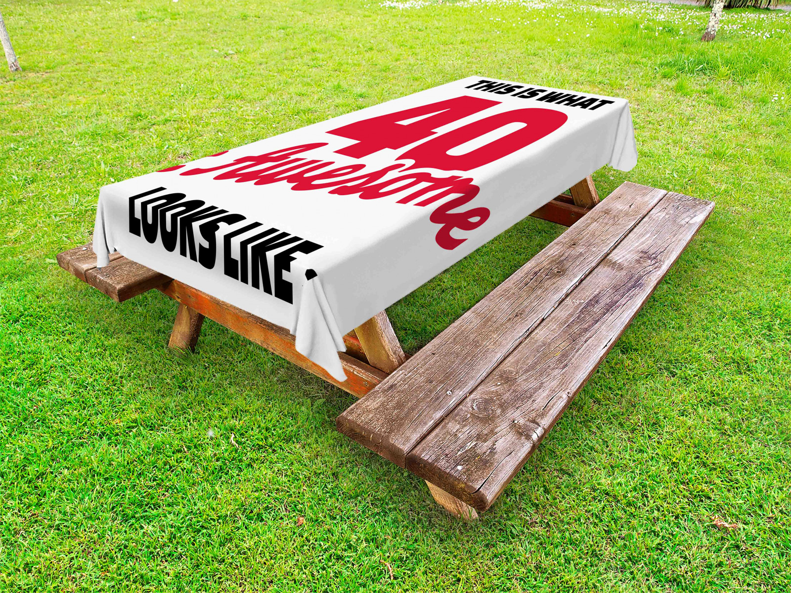 40. Geburtstag Outdoor Tischdecke 40 Theme weiche Farben Gartentisch Servietten