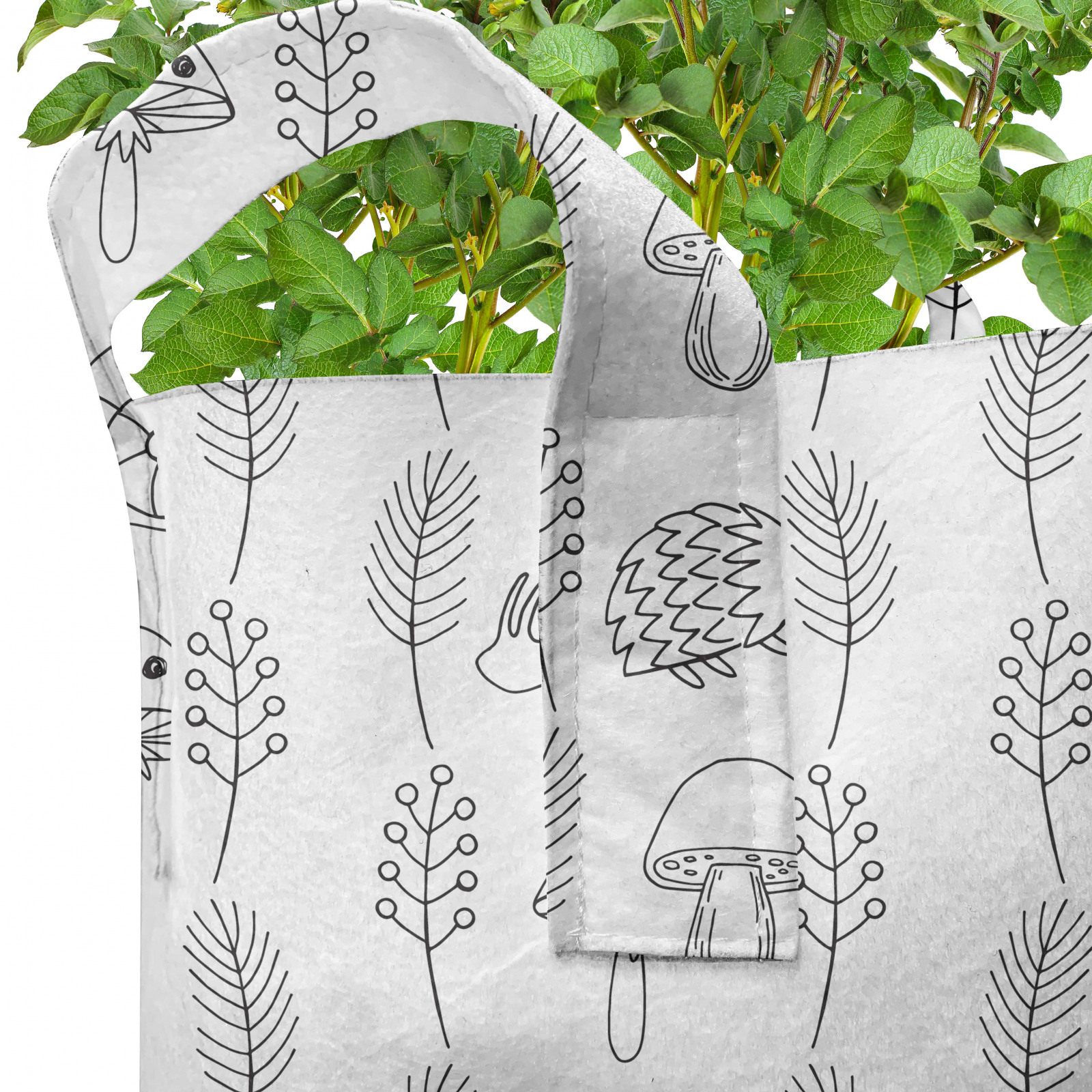Tier 5er Set Stofftöpfe Stofftaschen Schnecke Pilz Kräuter Kunst - Bild 5 von 9