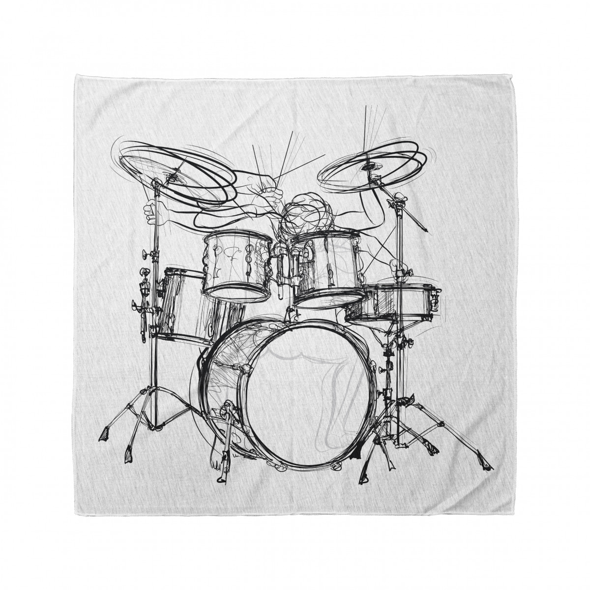 Bandana de arte Doodle do bateristaBandana de arte Doodle do baterista  