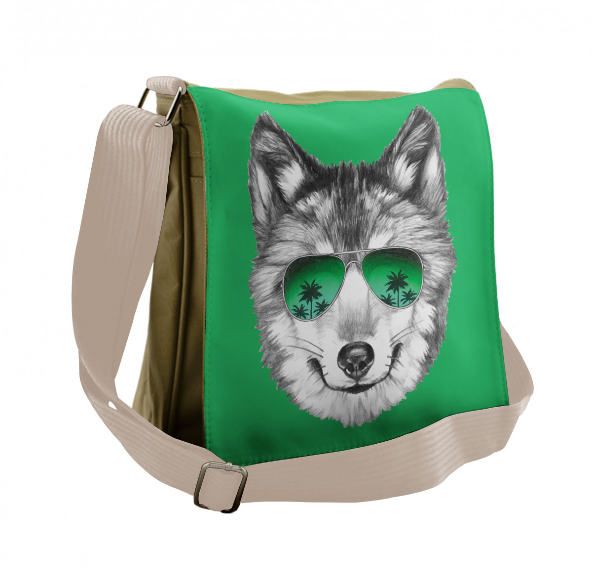 Exotic Wolf Portrait Messenger Bag