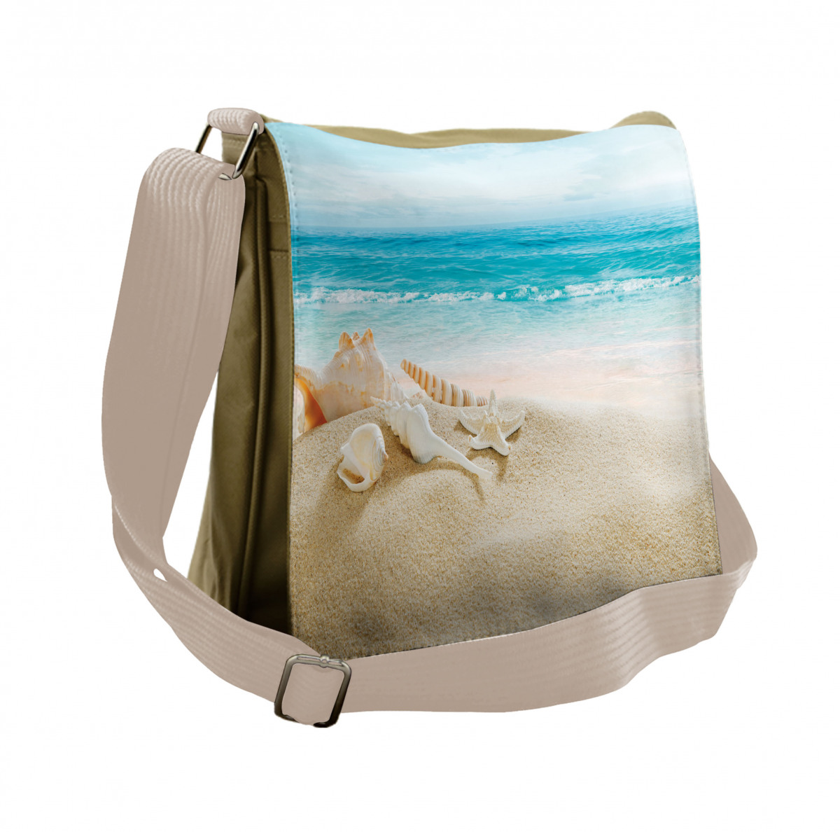 Pastel Beach Scene Messenger Bag