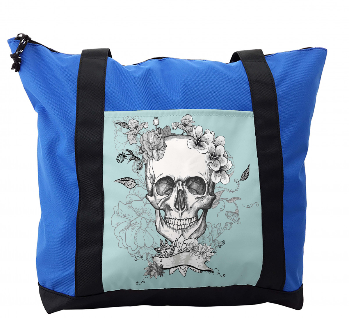 Skull and Flowers Messenger Bag