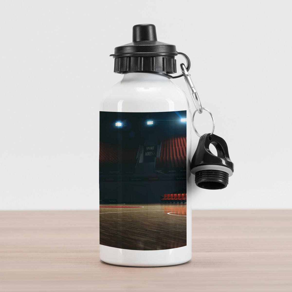 Empty Basketball Court Aluminum Water Bottle