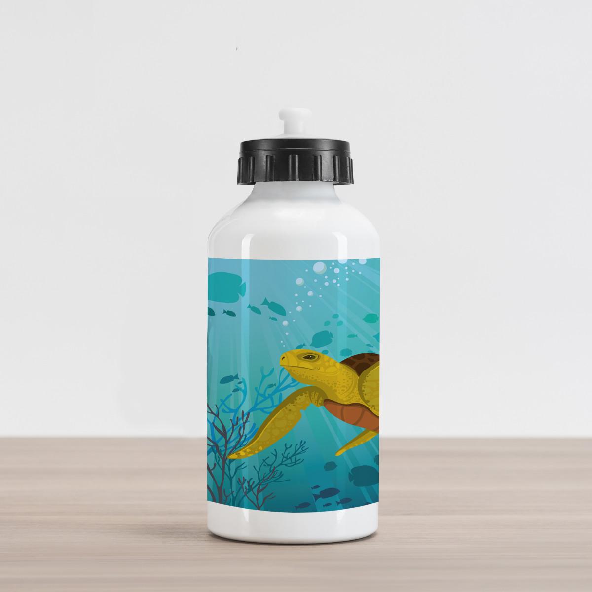 Sand Snowman on the Beach Aluminum Water Bottle