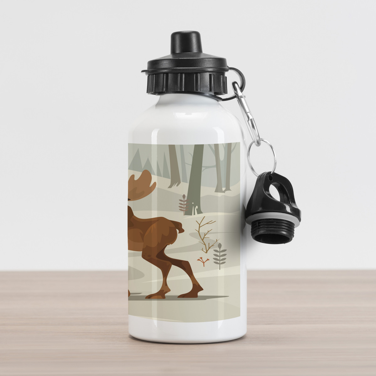 Pink Youth Elk Scene Water Bottle