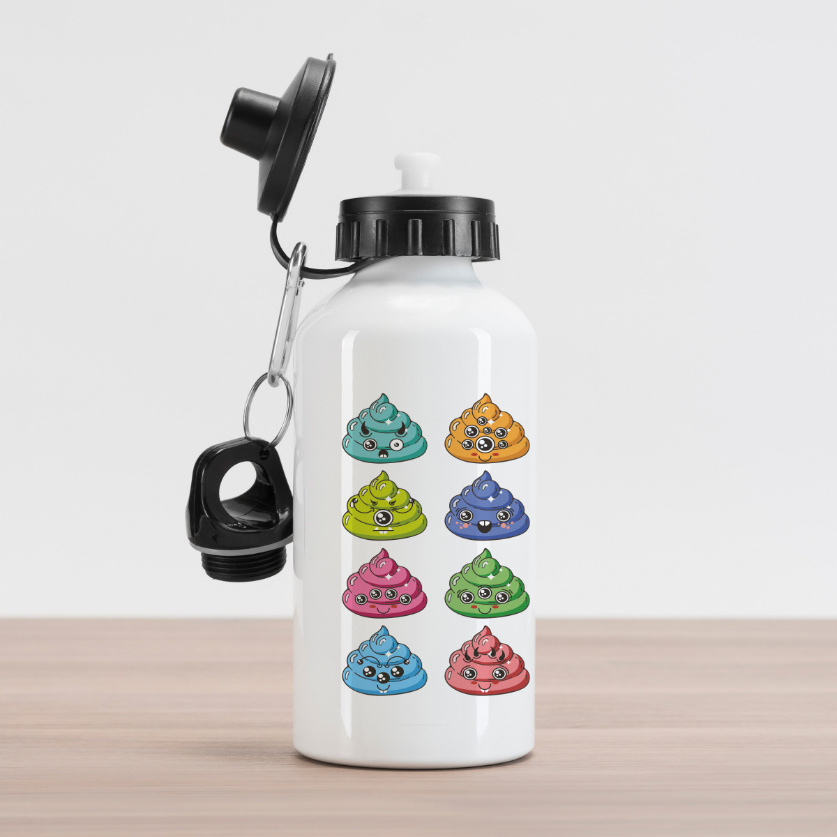 Happy Colorful Kawaii Aluminum Water Bottle