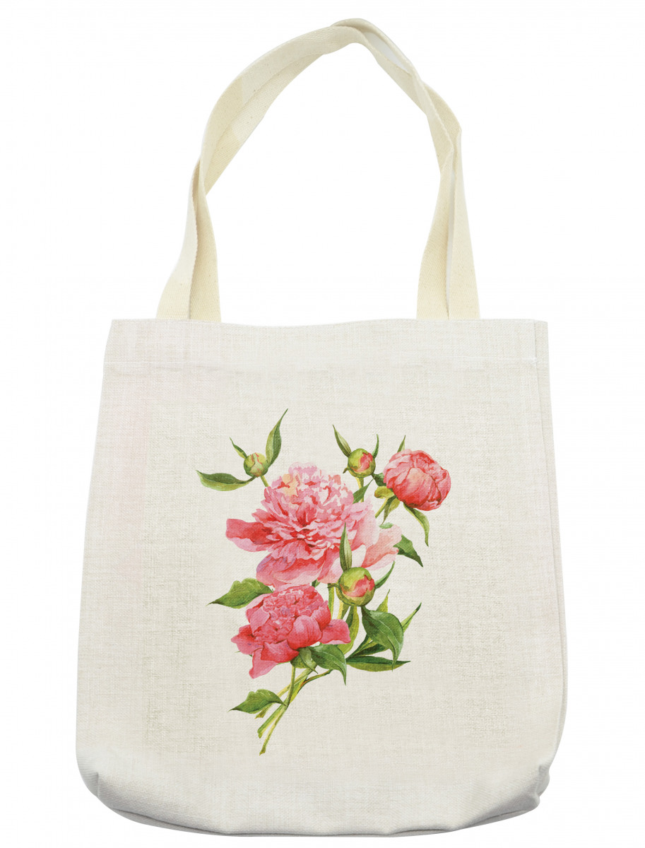 Pink Peony Floral Tote Bag