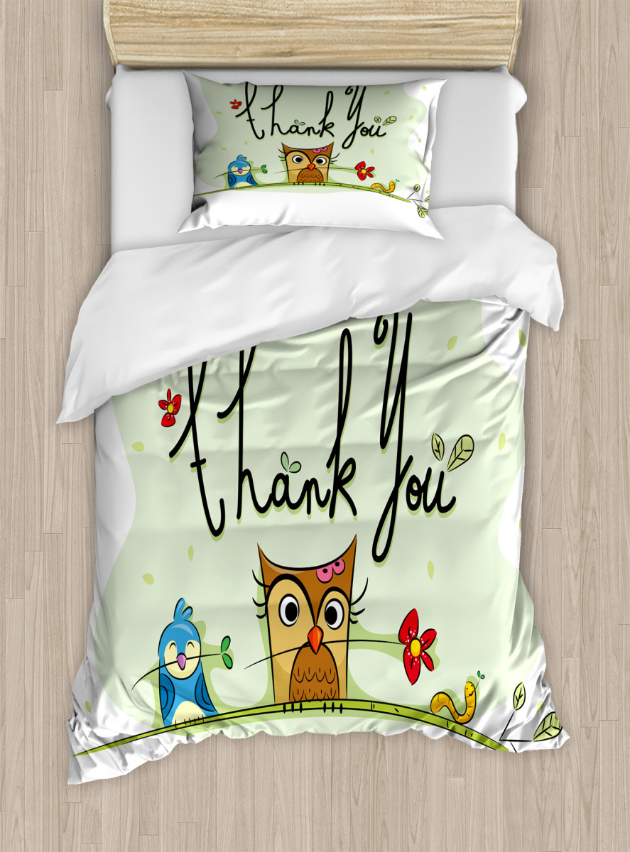 Bird Owl Duvet Cover Set