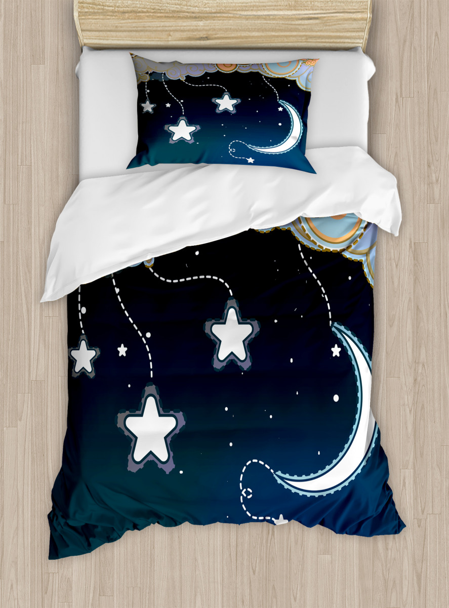 Clouds Stars And Moon Duvet Cover Set