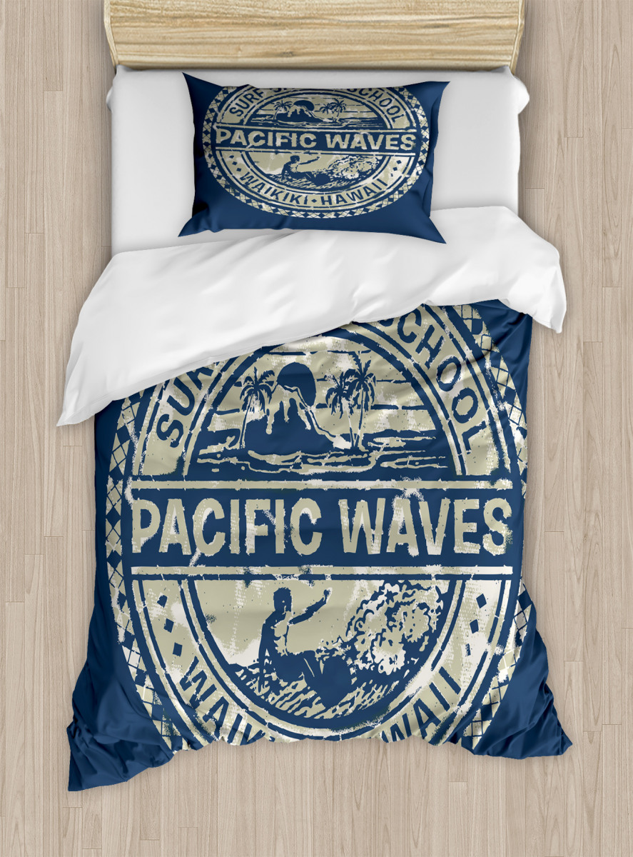 Pacific Waves Surf Camp Duvet Cover Set