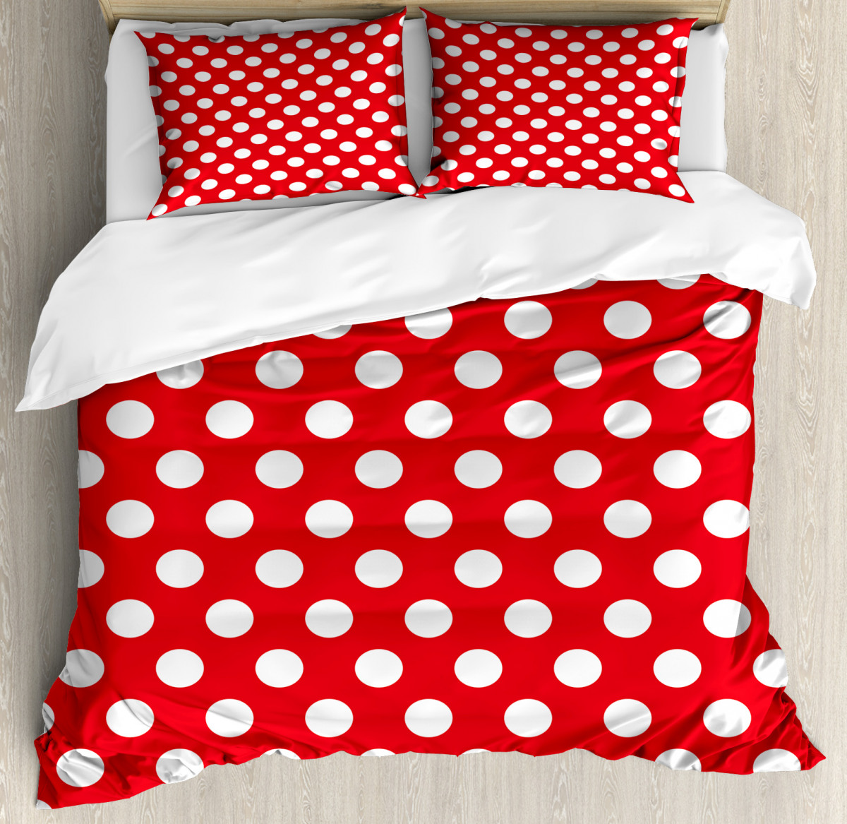 Pop Art White Polka Dots Duvet Cover Set