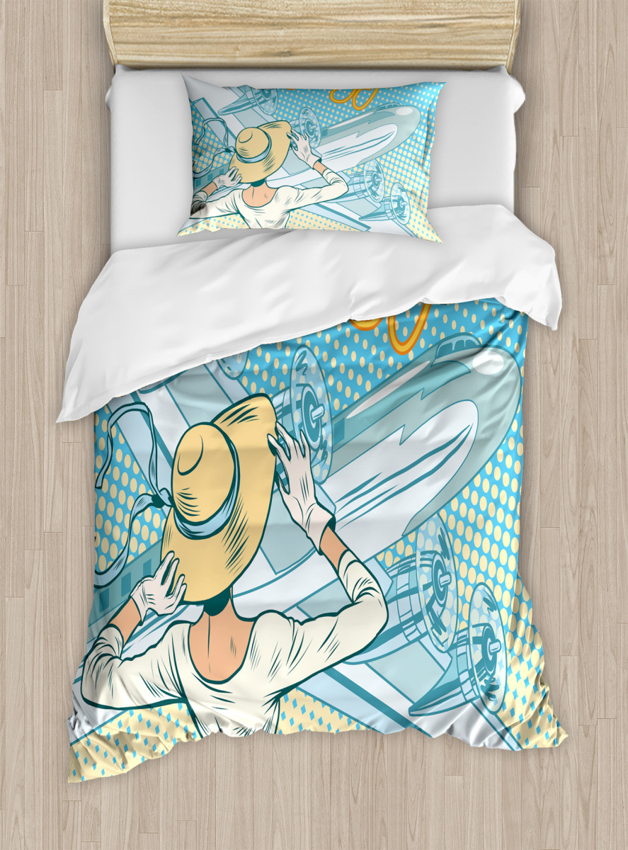 Aircraft Pop Art Duvet Cover Set