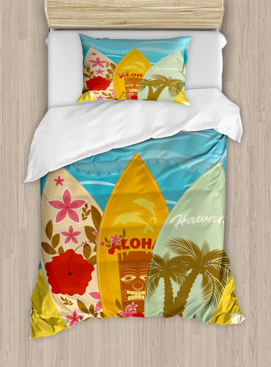 Surfboard Exotic Duvet Cover Set