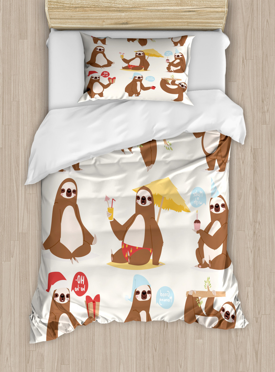 Funny Sluggard Animal Duvet Cover Set