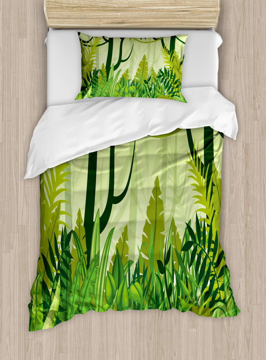 Cartoon Rainforest Duvet Cover Set