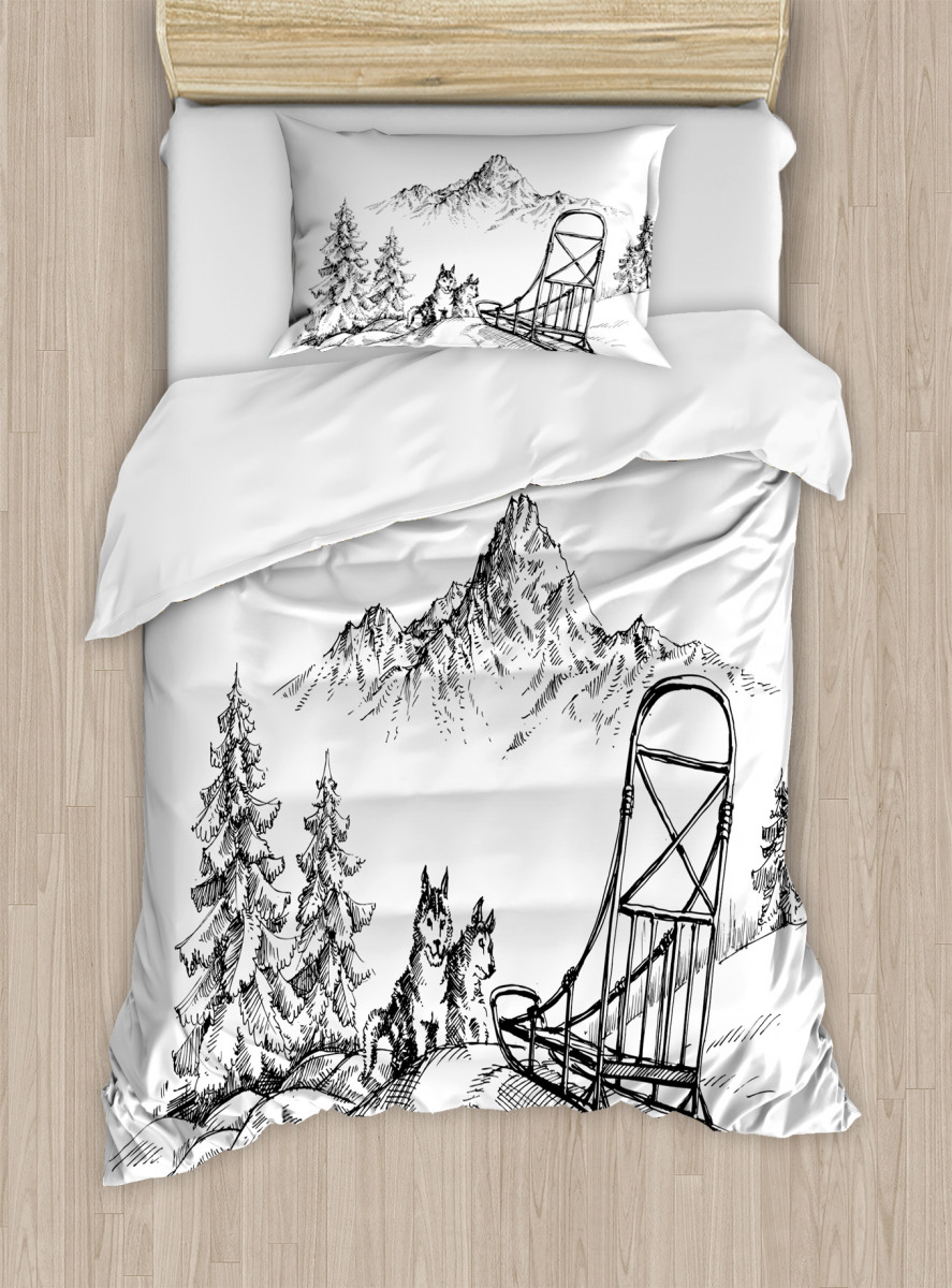 winter woods duvet cover