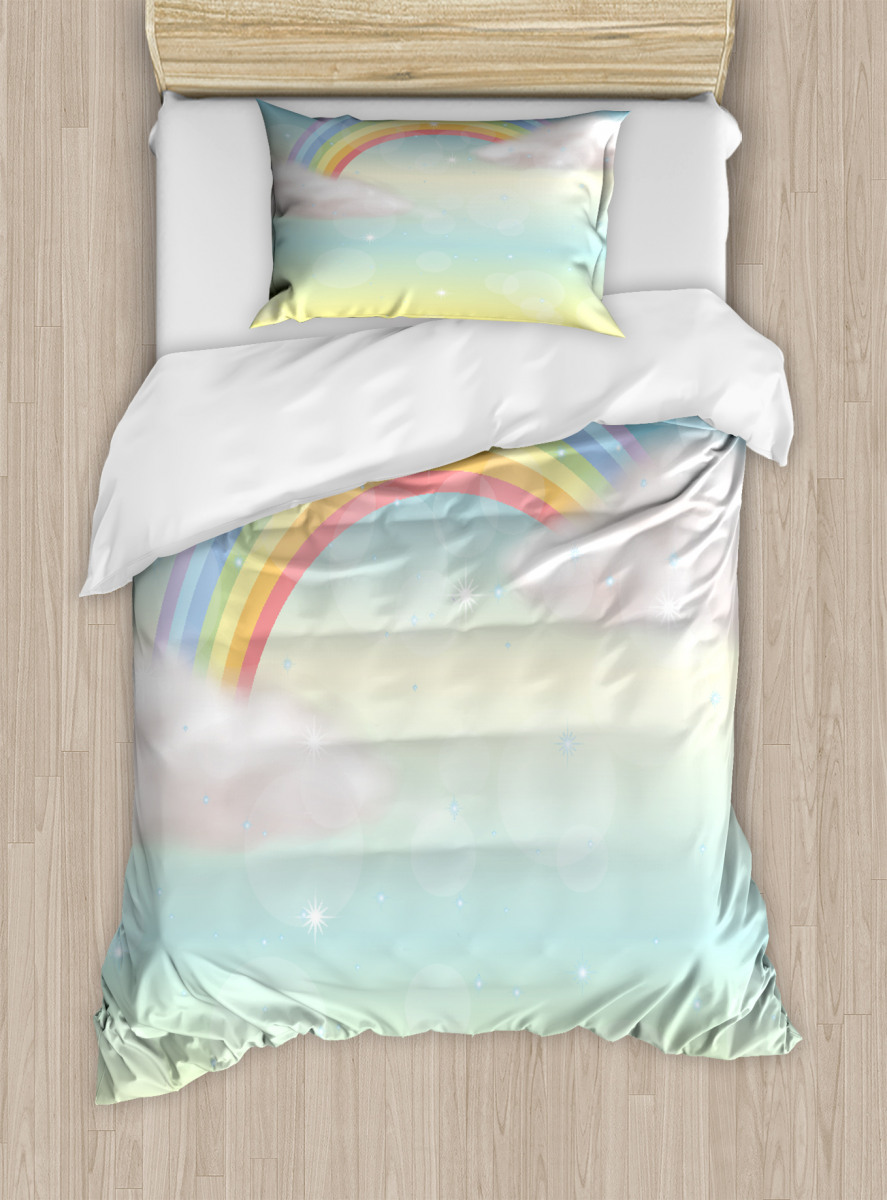 Semi Circle Style Rainbow Duvet Cover Set