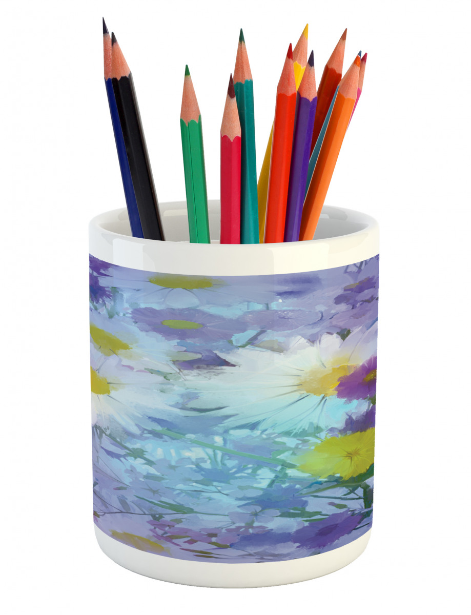 Vintage Flower Pastel Pencil Pen Holder