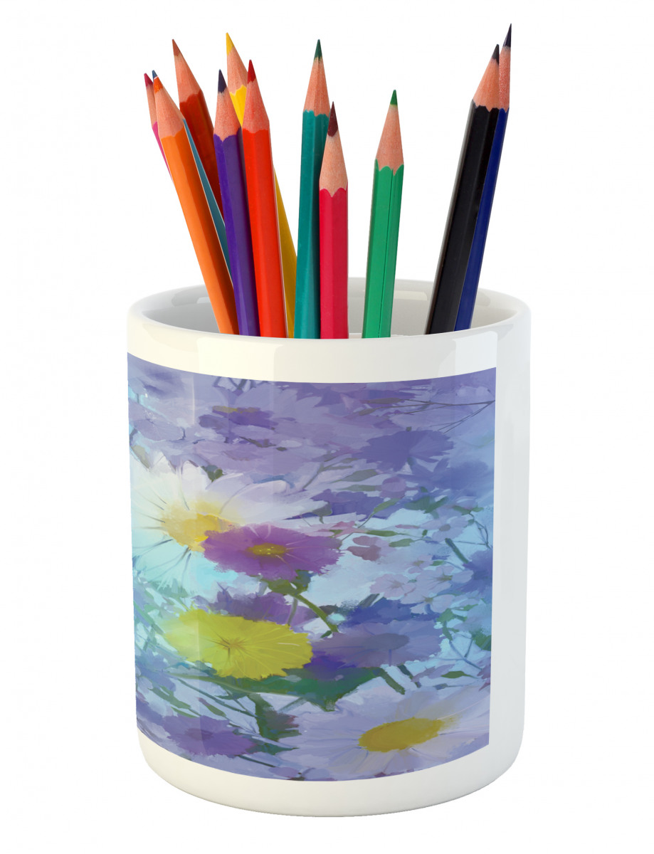 Vintage Flower Pastel Pencil Pen Holder
