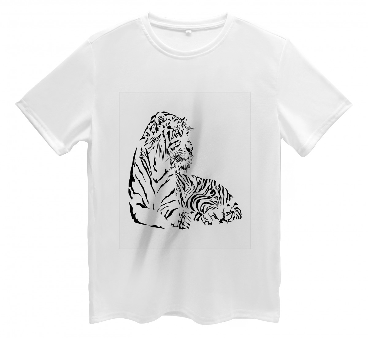 White Bengal Tiger T-Shirt (XXX-Large, Grey) 