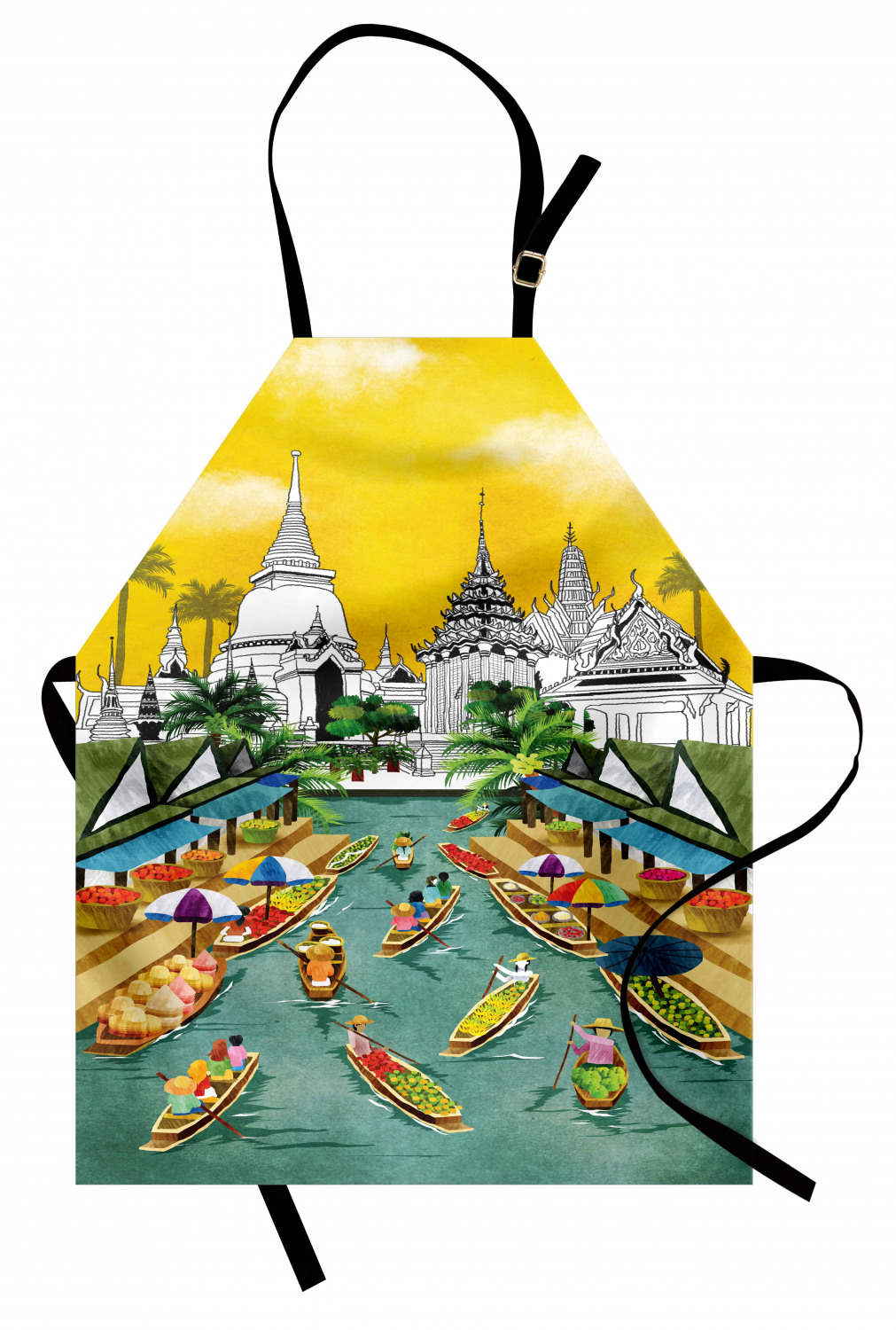 Ambesonne Travel Adventure Kids Apron Boys Girls Apron Bib Cooking & Painting