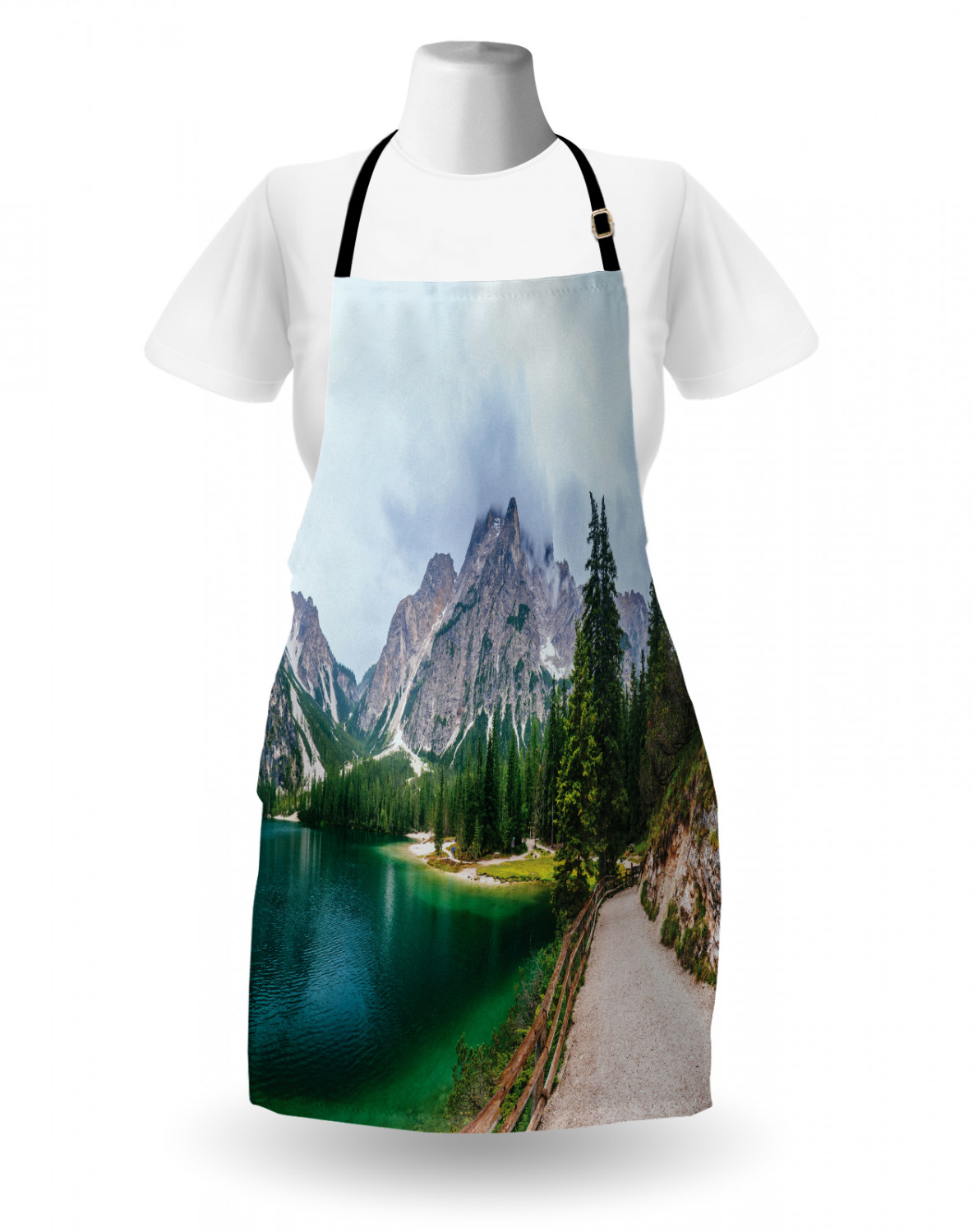 Ambesonne Apron Bib with Adjustable Neck Strap for Garden Cooking Standard Size