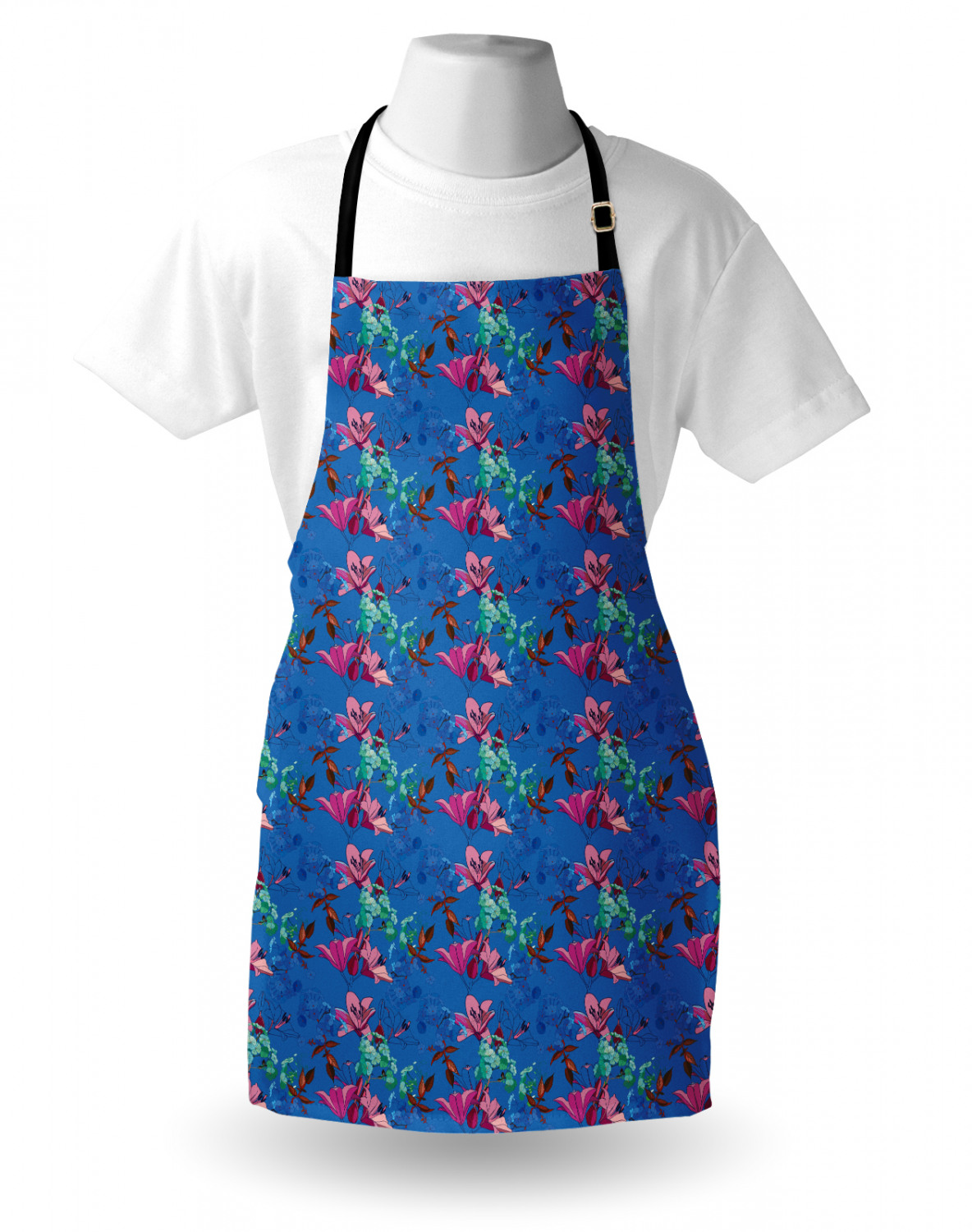 Ambesonne Apron Bib Adjustable Strap for Gardening Cooking Unisex Vivid Colors