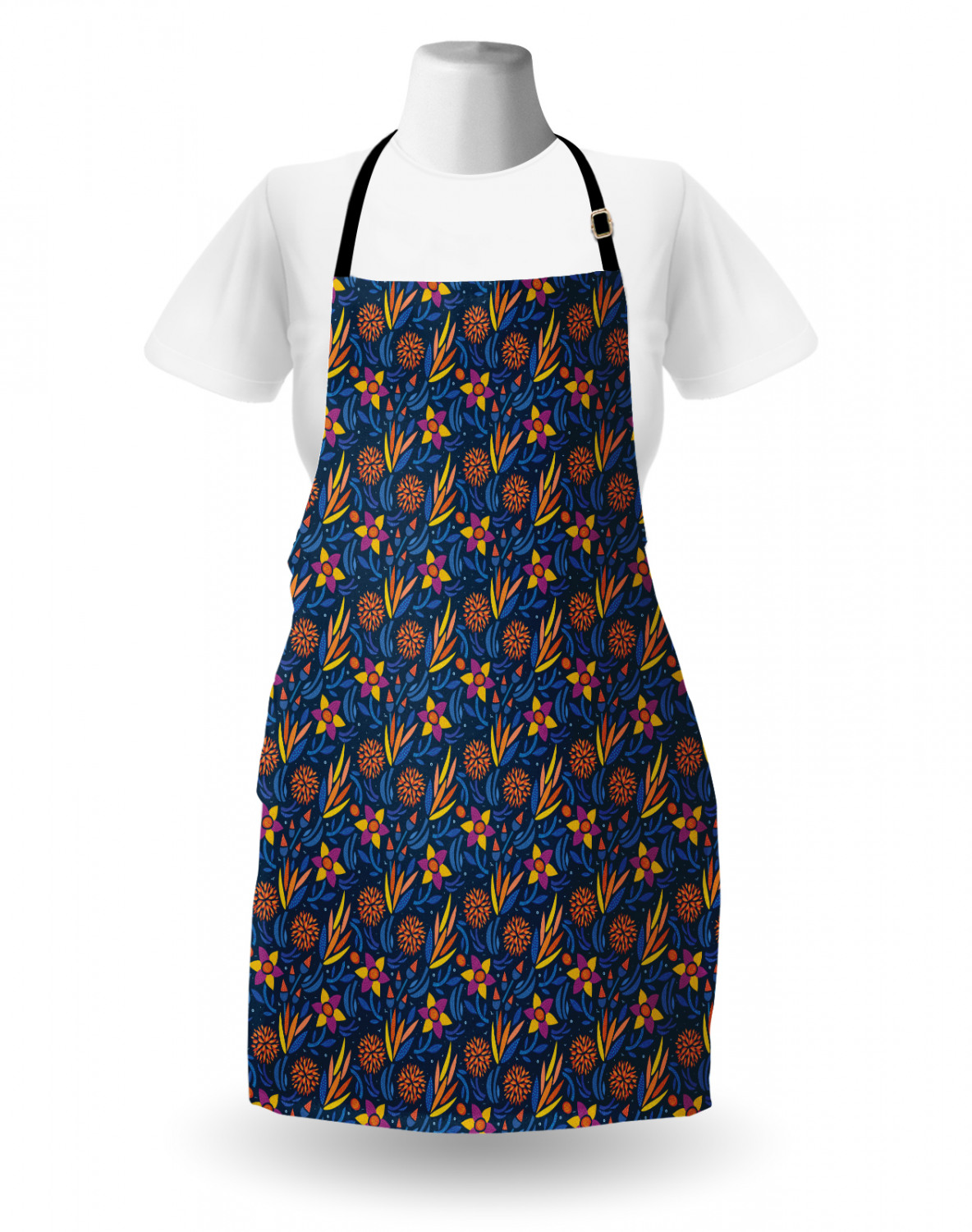 Ambesonne Apron Bib Adjustable Strap for Gardening Cooking Unisex Vivid Colors