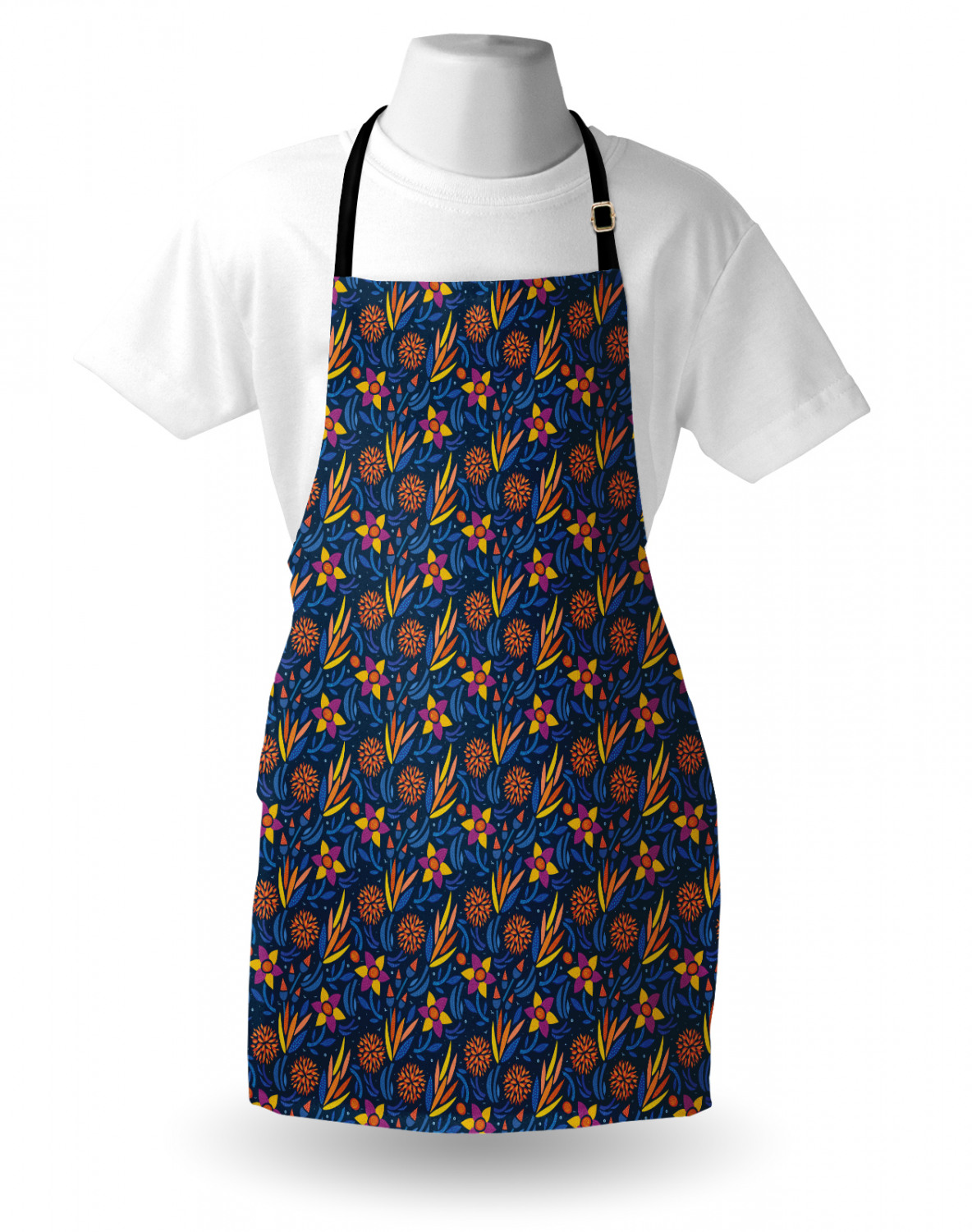 Ambesonne Apron Bib Adjustable Strap for Gardening Cooking Unisex Vivid Colors