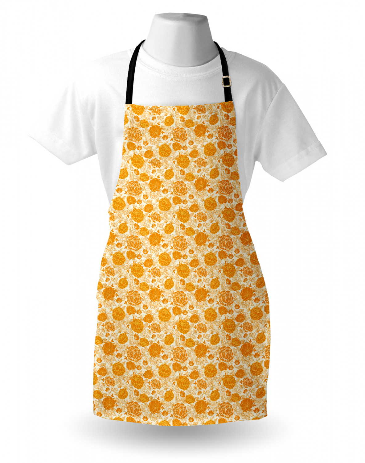 Apron Adjustable Black Strap for Garden Cooking Unisex Standard Size Ambesonne