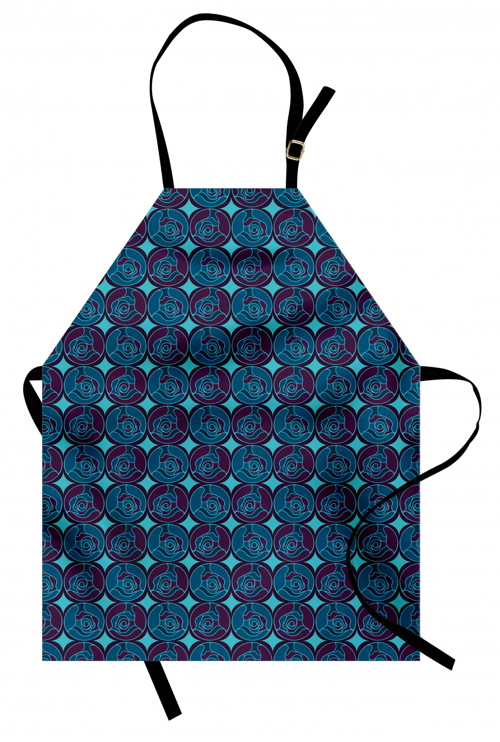 Apron Adjustable Black Strap for Garden Cooking Unisex Standard Size Ambesonne