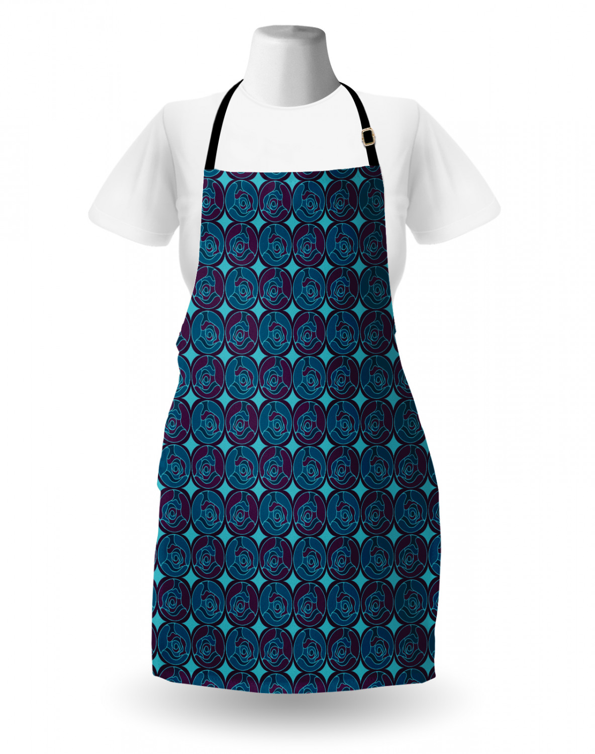 Apron Adjustable Black Strap for Garden Cooking Unisex Standard Size Ambesonne