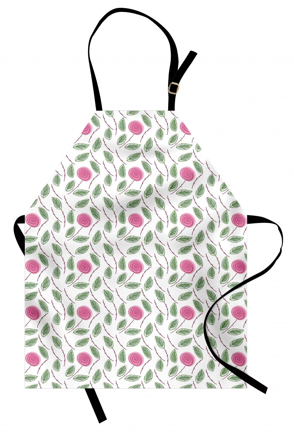 Apron Adjustable Black Strap for Garden Cooking Unisex Standard Size Ambesonne