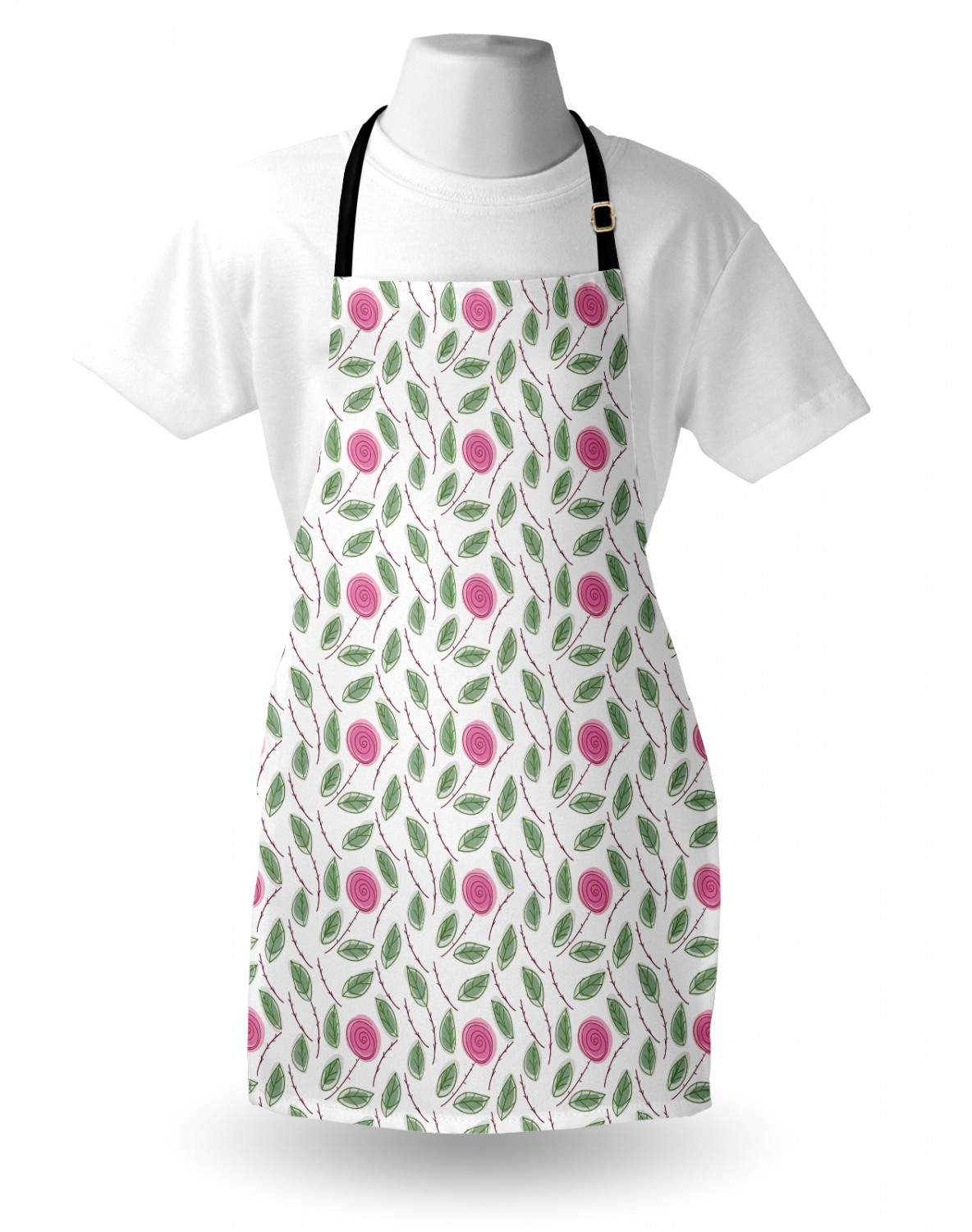 Apron Adjustable Black Strap for Garden Cooking Unisex Standard Size Ambesonne