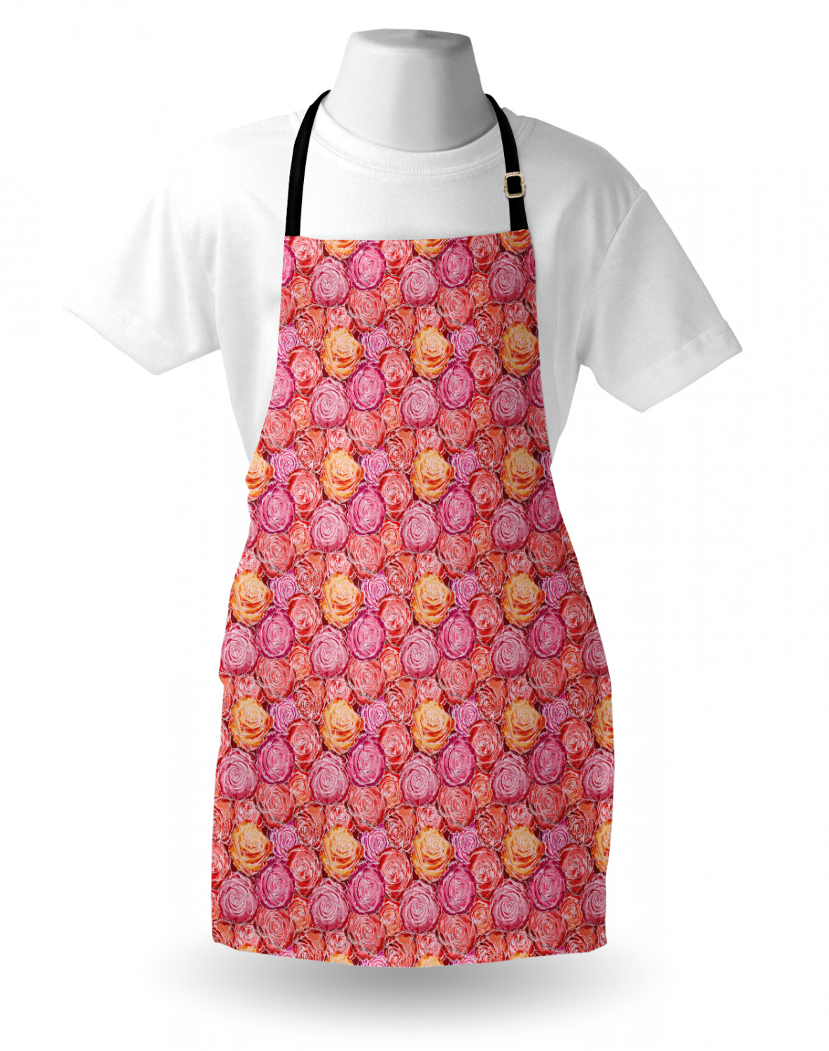 Apron Adjustable Black Strap for Garden Cooking Unisex Standard Size Ambesonne