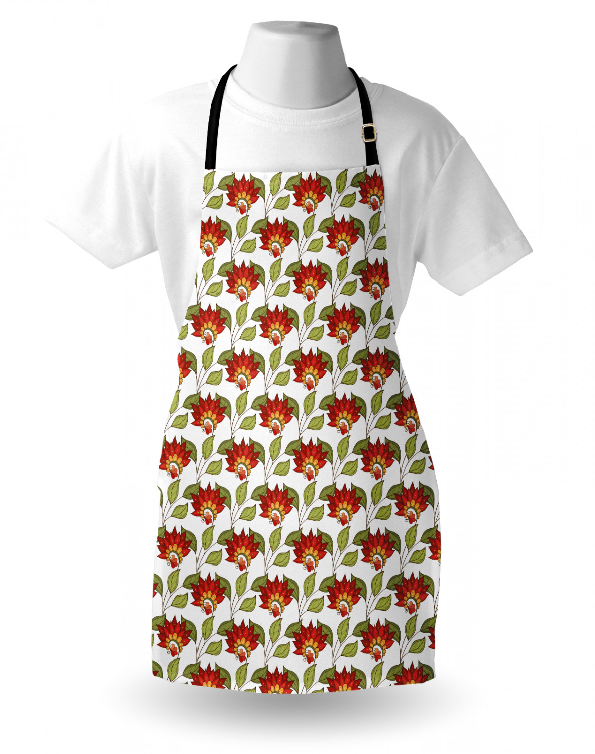 Apron Adjustable Black Strap for Garden Cooking Unisex Standard Size Ambesonne