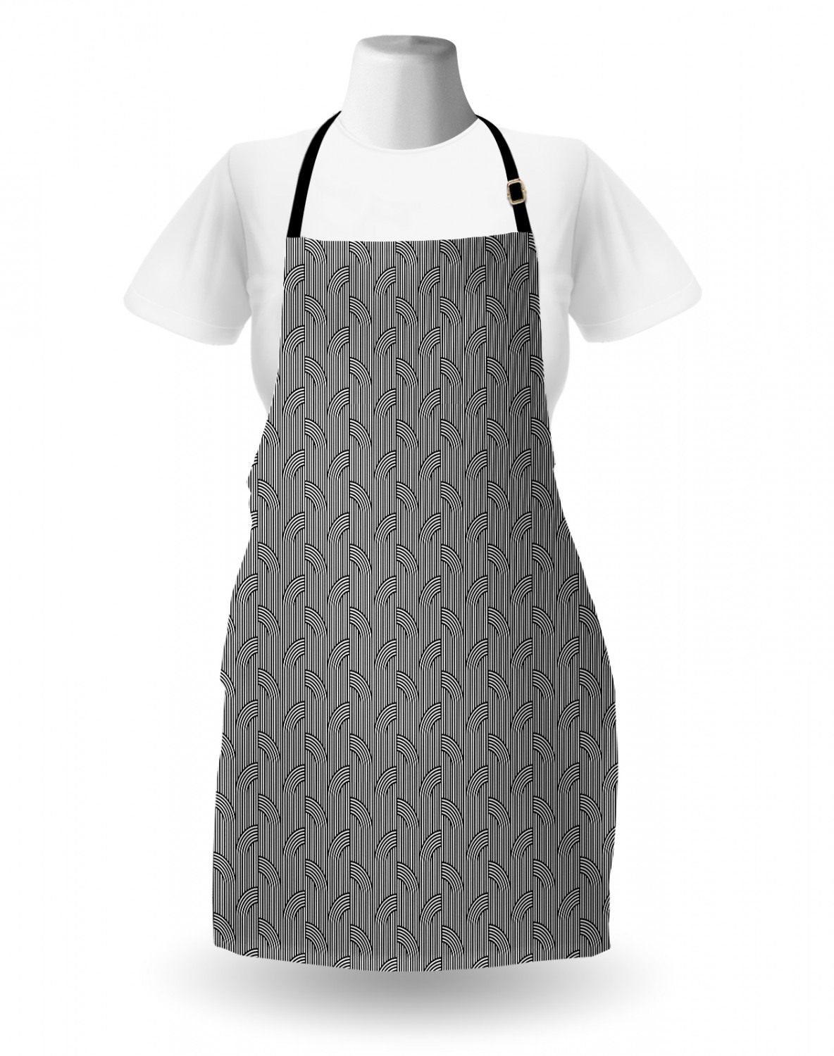 Apron Adjustable Black Strap for Garden Cooking Unisex Standard Size Ambesonne